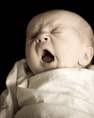 Yawning after birth!