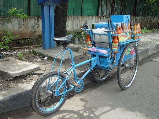 Delivery bike, Jakarta, Indonesia. Photographed by Jonathan McIntosh. Image courtesy of Wiki Commons