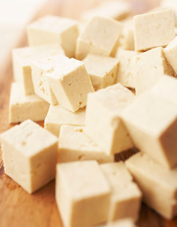 Tofu is a good source of calcium. By itself, tofu of this type has little taste, but it can be marinated to absorb a host of tastes.