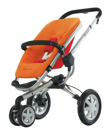 The basic stroller, shown in the Juice (orange/red) color.