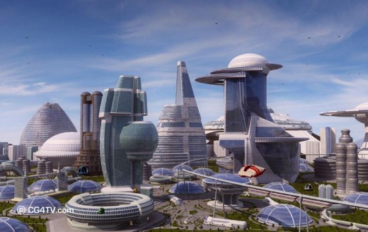 A Futuristic City, Could it be Chicago or Los Angeles?