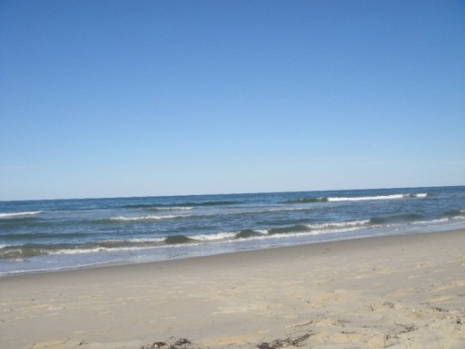 Outer Banks beach during the afternoon.