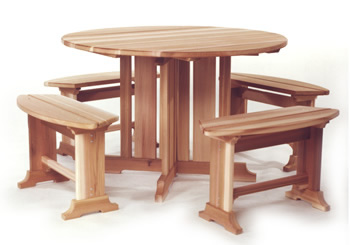 Round Picnic Table Set w/ Pedestal