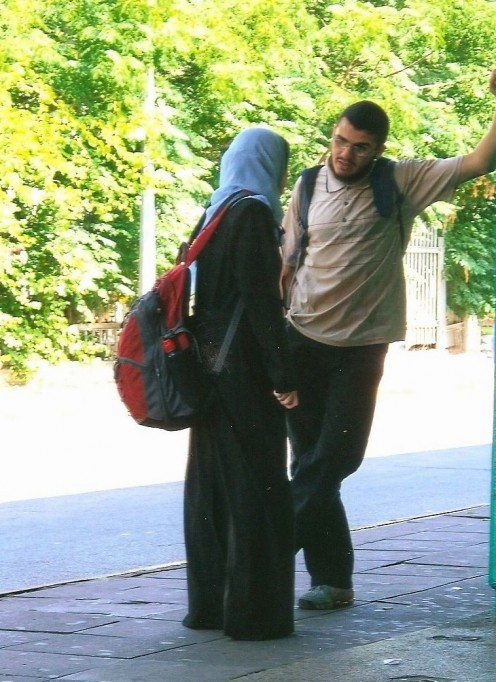 Goodbye at the bus station