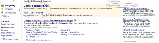 Google Sponsored Ads and Clicks