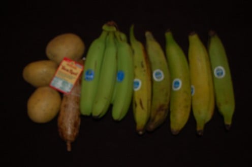  From left to right,potatoes,Yucca root,green bananas and green plantains.