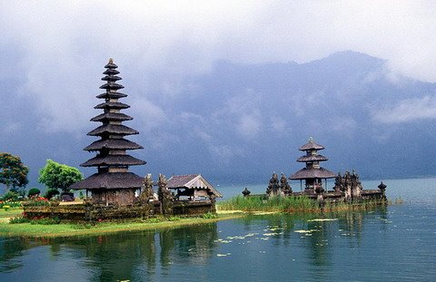 One of the great tourism destination in Indonesia, the sacred temple of Pura Ulun Danu at Bedugul Lake, Bali Island. 