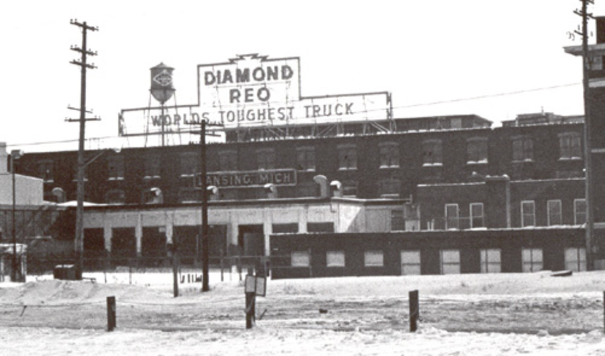 This is a public domain shot of the old REO Motor Car Company plant. It was a National Historic Landmark, registed  until 1985 when such status was withdrawn after demolition in 1980. The land it occupied on was no longer recognized as well. REO Town