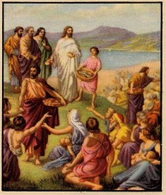 The miracle of the feeding of the 5,000 is based in part on sharing. This is one of Jesus' central ideas.
