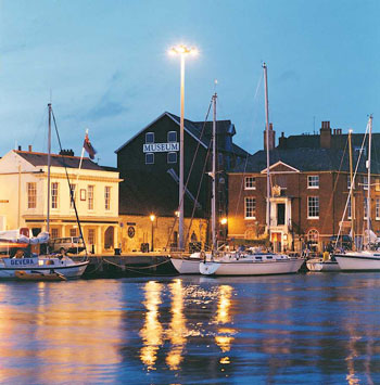 An evening view of Poole Quay