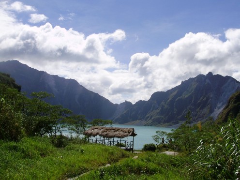 Lake at the crater of Mount Pinatubo, Philippines