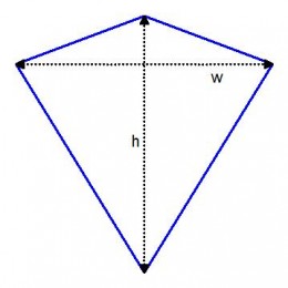 Area of a kite. Working out the area of a kite shape.