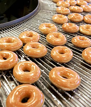 Fresh Hot Original Glazed Krispy Kreme Doughnuts