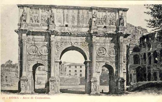 The Arch of Constantine seen from Via Triumphalis
