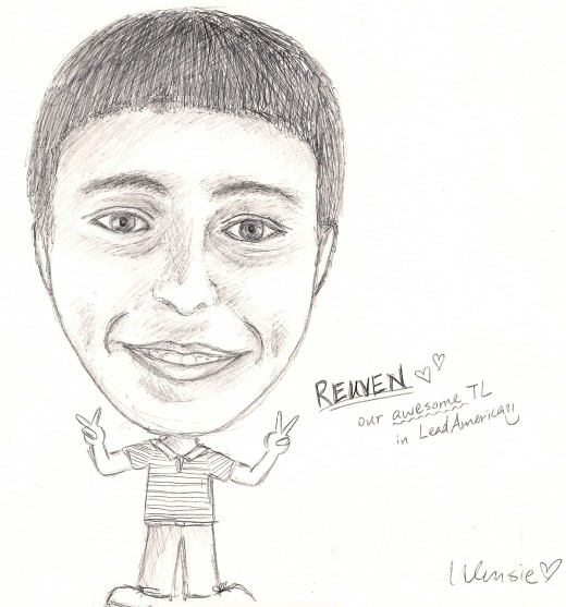 Summer 2008. I am a TL (Team Leader) at the conference. One of my students draw my portrait. 