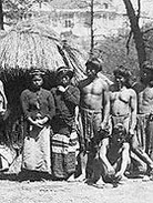A group of Igorot villagers from the Philippines on display at the St. Louis World's Fair of 1904.