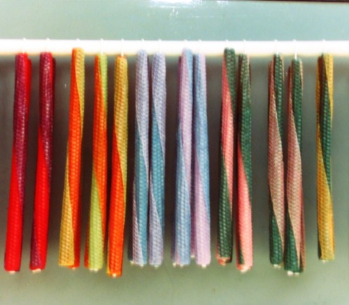 Two Tone Beeswax Taper Candles