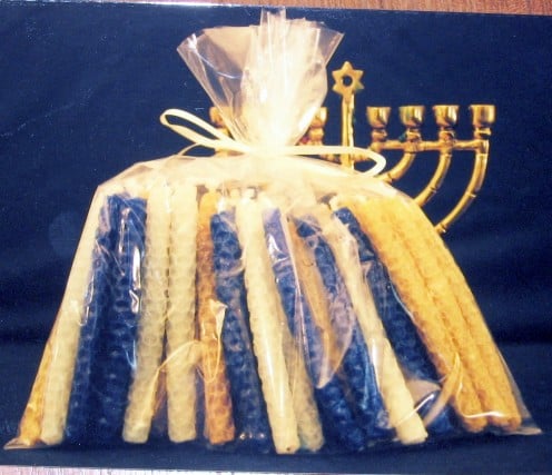 Bag of 44 Hand Rolled Beeswax Chanuka Candles
