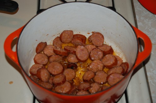  The Andouille Sausage started in bacon drippings gives of great paprika and spice taste! 