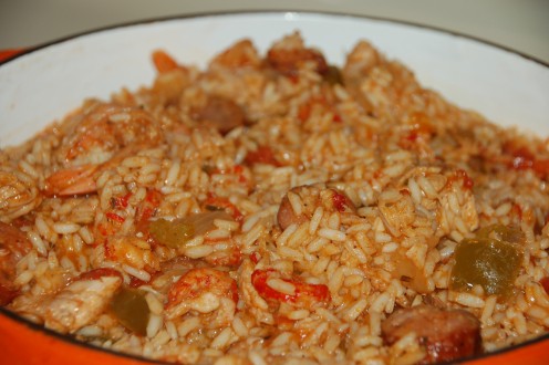 Bounty Of The Bayou Jambalaya so called, because the crawfish, shrimp, pork or wild boar, all come from the Bayou!