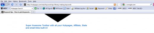 Online Writers Toolbar with a Focus on HubPages (click to see actual size)