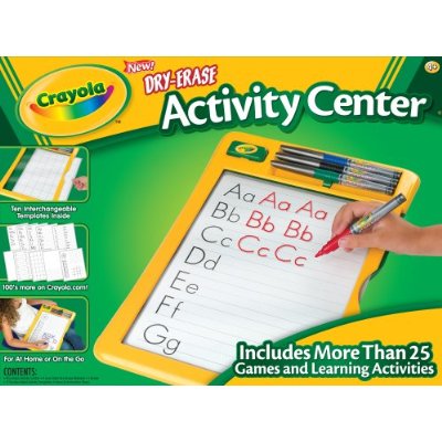 Crayola activity center dry eraser board with markers.