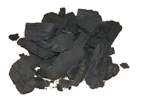 Charcoal used to filter water