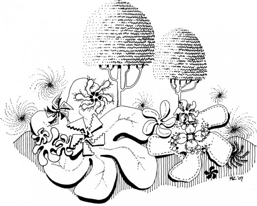 Pinwheel Blooms & Gumdrop Trees, rickzimmerman 2010