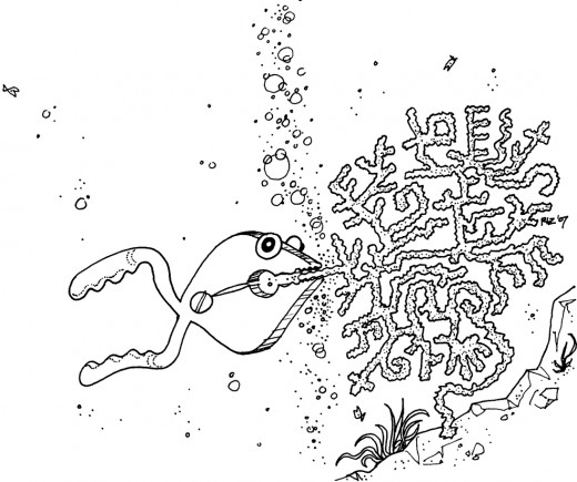 Plierfish Chomping Jigsaw Coral, rickzimmerman 2010
