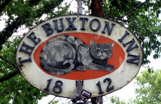 Famous sign at the front of the Inn.