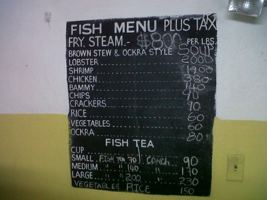 Menu board.