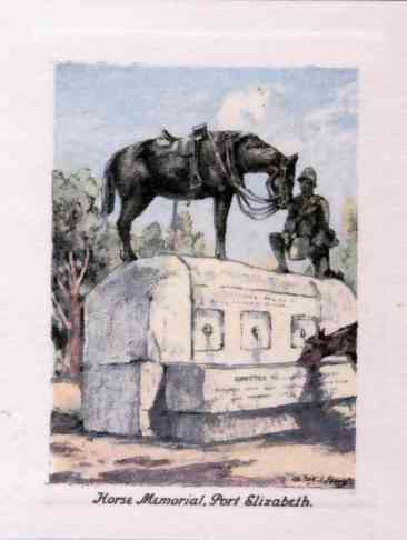 "Horse Memorial", Port Elizabeth. A bronze memorial to the horses killed in the Boer War of 1899 - 1902.