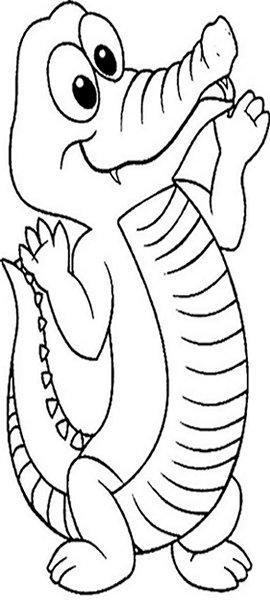 Reptiles for Kids Coloring Pages Free Colouring Pictures to Print  - Cartoon Alligator
