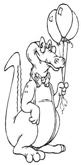 Reptiles for Kids Coloring Pages Free Colouring Pictures to Print  - Cartoon Alligator
