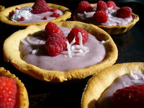 Another option for the yogurt pie recipe: spoon into individual pre-baked pie shells, freeze and garnish with berries and shredded coconut