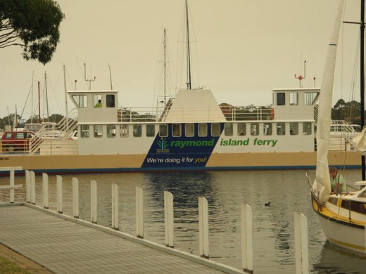 Vehicle Ferry to access Raymond Island....
