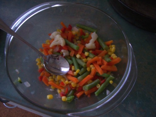 StirFry Vegetables or Mixed vegies microwaved...