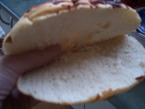 The Open Panini Pocket.  Spread with chicken gravy...