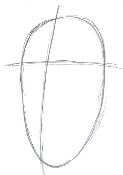 Draw zombie Santa face part one - The head shape.