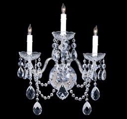 Cut Crystal Wall Sconce with Three Candelabras