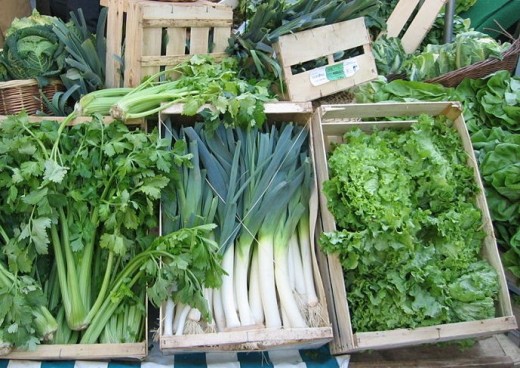 Green Leafy Veggies, good source of folic acid, vitamin C, potassium and magnesium    Source:vegetarian-nutrition.info