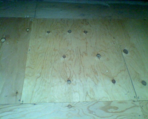 The floorboards in our attic, carefully placed down by our friend and handyman, Rich Kramer