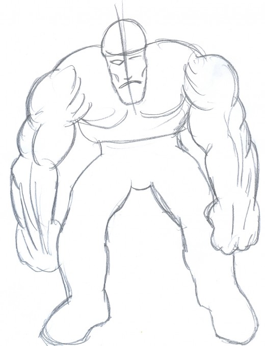 How to draw a pirate. the figure drawing gets developed.
