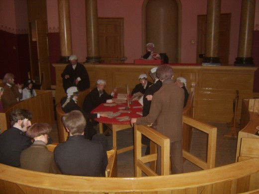 The Mock Courtroom in the Inveraray Jail Museum