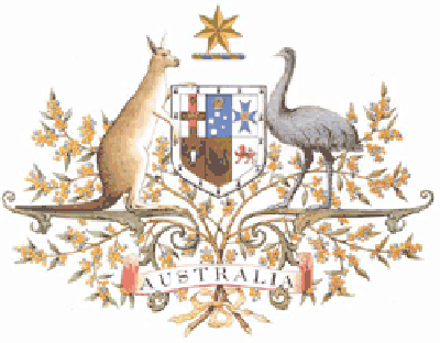 The Australian Coat of Arms features a Kangaroo and an Emu