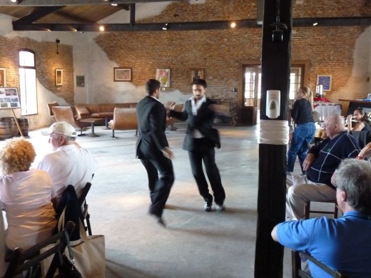 Uruguayan Tango begins with two men dancing the Tango together (not homosexual) as if to see who is the better dancer and thus get to pick the female dancer.
