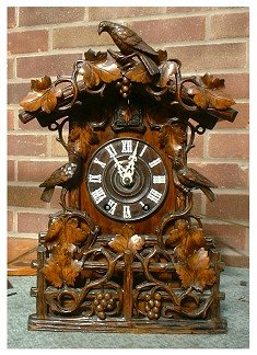 This is an 8 day double fusee cuckoo clock