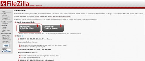 Diagram 1. Download the FileZilla FTP client.
