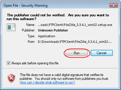 Diagram 5. FileZilla Installation Starts.