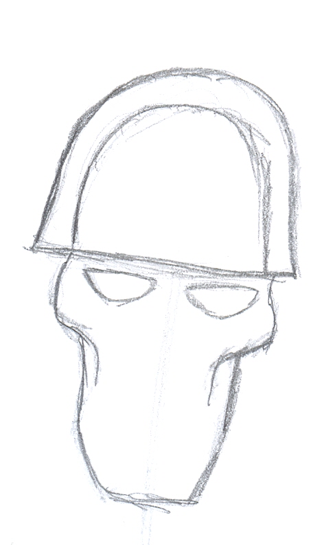Draw a war skull tattoo.